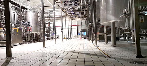 云南伊利乳業生產線設備品質升級,康平地面安全保護角應用云南伊利工廠